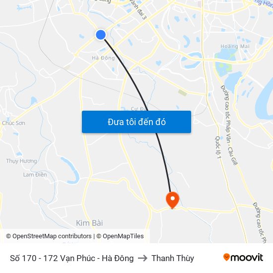 Số 170 - 172 Vạn Phúc - Hà Đông to Thanh Thùy map