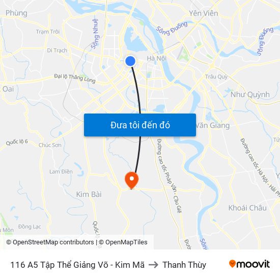 116 A5 Tập Thể Giảng Võ - Kim Mã to Thanh Thùy map