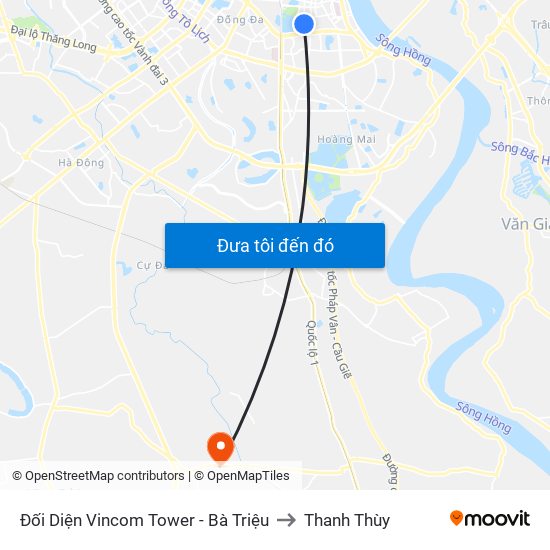 Đối Diện Vincom Tower - Bà Triệu to Thanh Thùy map
