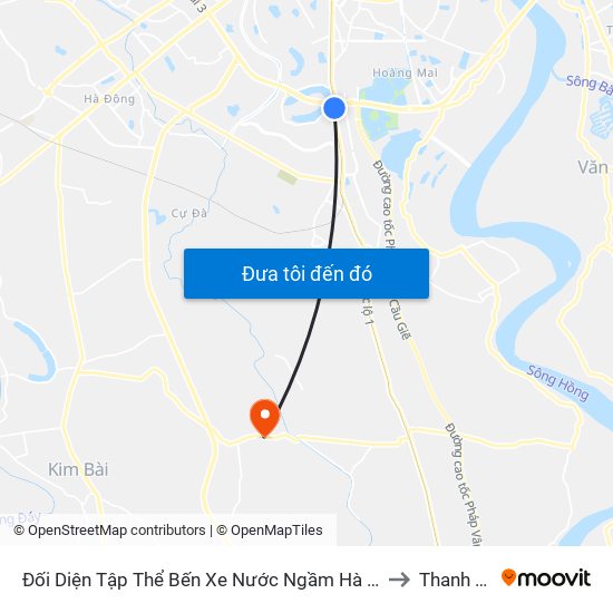 Đối Diện Tập Thể Bến Xe Nước Ngầm Hà Nội - Ngọc Hồi to Thanh Thùy map