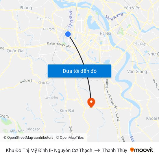 Khu Đô Thị Mỹ Đình Ii- Nguyễn Cơ Thạch to Thanh Thùy map