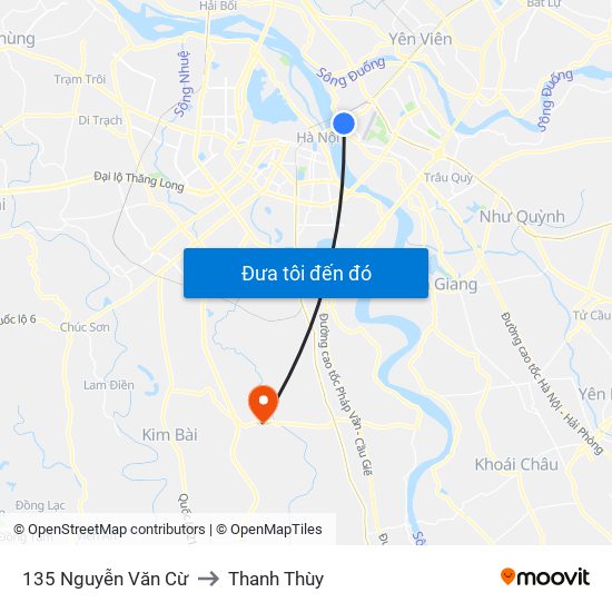 135 Nguyễn Văn Cừ to Thanh Thùy map