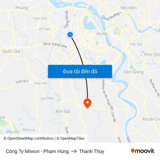 Công Ty Miwon - Phạm Hùng to Thanh Thùy map