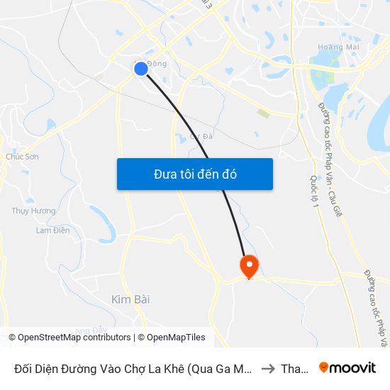 Đối Diện Đường Vào Chợ La Khê (Qua Ga Metro La Khê) - 405 Quang Trung (Hà Đông) to Thanh Thùy map