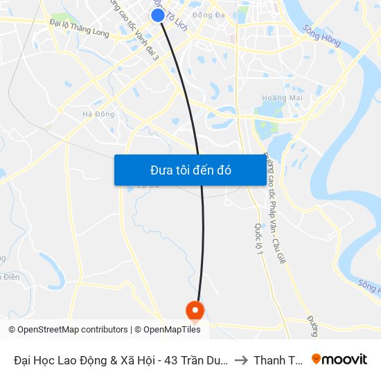 Đại Học Lao Động & Xã Hội - 43 Trần Duy Hưng to Thanh Thùy map