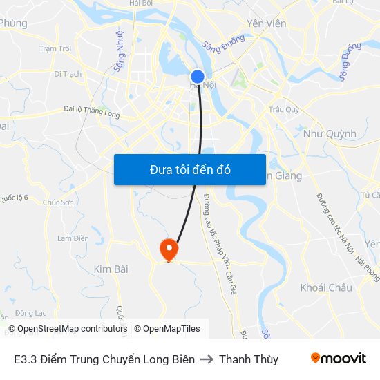 E3.3 Điểm Trung Chuyển Long Biên to Thanh Thùy map