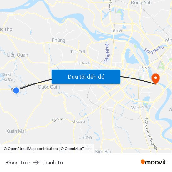 Đồng Trúc to Thanh Trì map