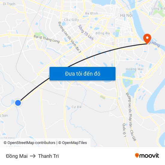 Đồng Mai to Thanh Trì map