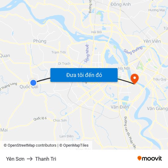 Yên Sơn to Thanh Trì map