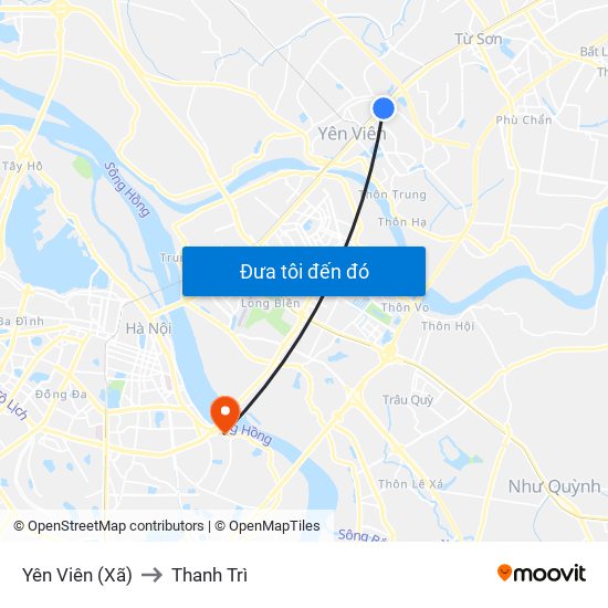 Yên Viên (Xã) to Thanh Trì map