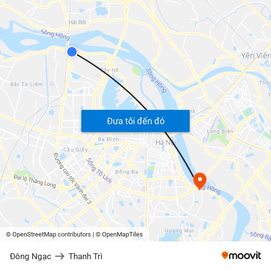 Đông Ngạc to Thanh Trì map