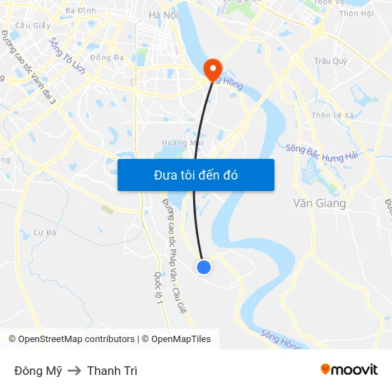 Đông Mỹ to Thanh Trì map
