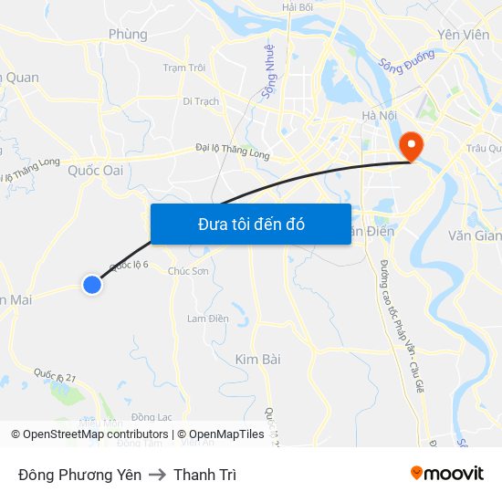 Đông Phương Yên to Thanh Trì map