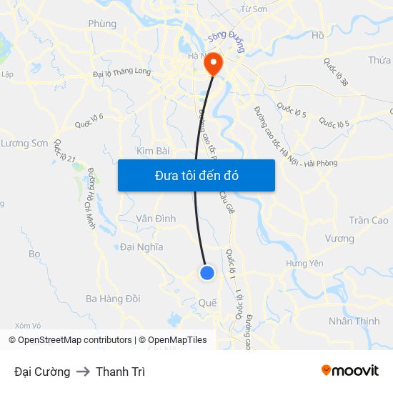 Đại Cường to Thanh Trì map