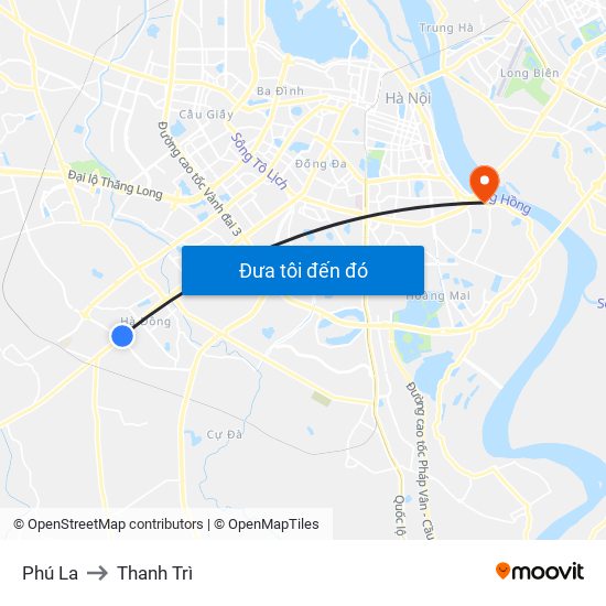 Phú La to Thanh Trì map