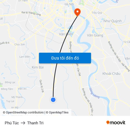 Phú Túc to Thanh Trì map