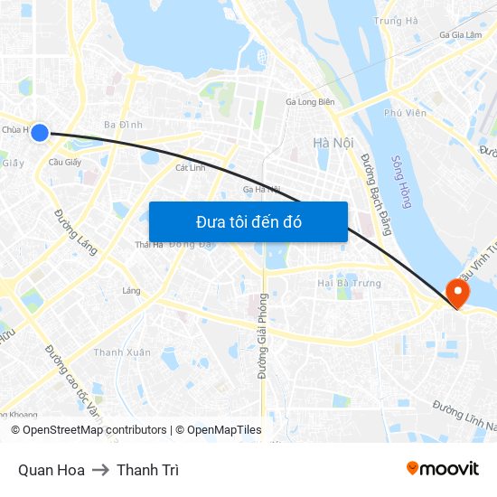 Quan Hoa to Thanh Trì map
