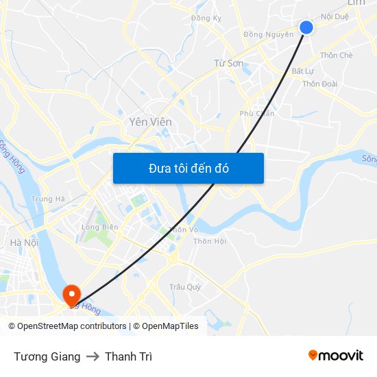 Tương Giang to Thanh Trì map