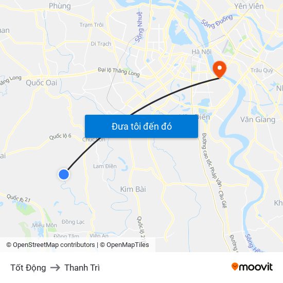 Tốt Động to Thanh Trì map