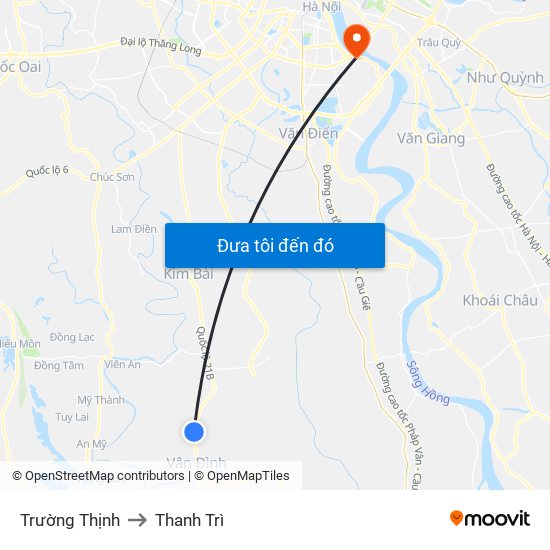 Trường Thịnh to Thanh Trì map
