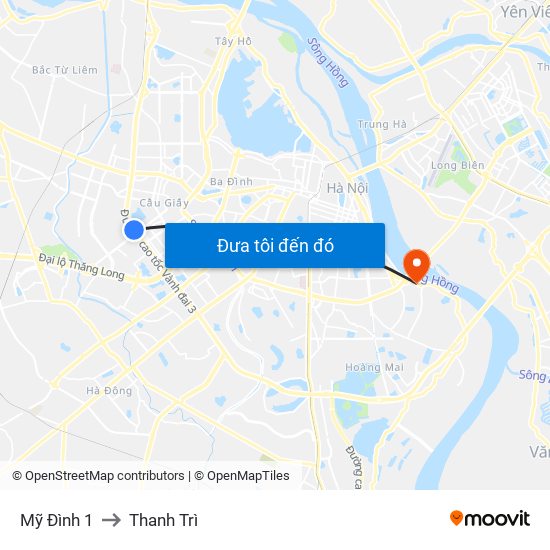 Mỹ Đình 1 to Thanh Trì map