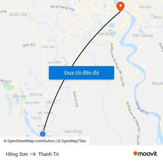 Hồng Sơn to Thanh Trì map