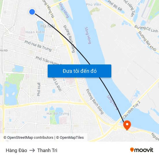 Hàng Đào to Thanh Trì map