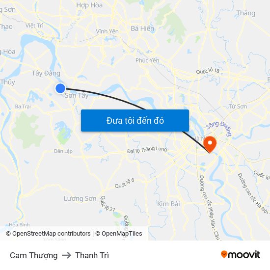 Cam Thượng to Thanh Trì map