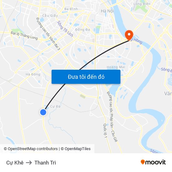 Cự Khê to Thanh Trì map