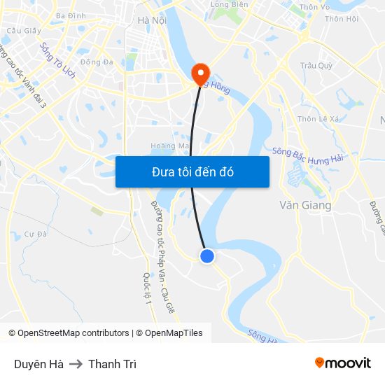 Duyên Hà to Thanh Trì map