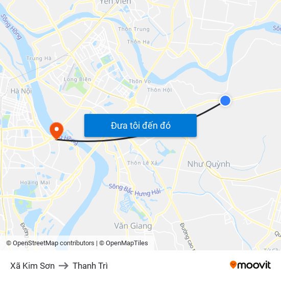 Xã Kim Sơn to Thanh Trì map