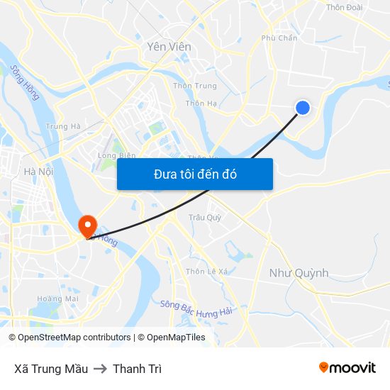 Xã Trung Mầu to Thanh Trì map