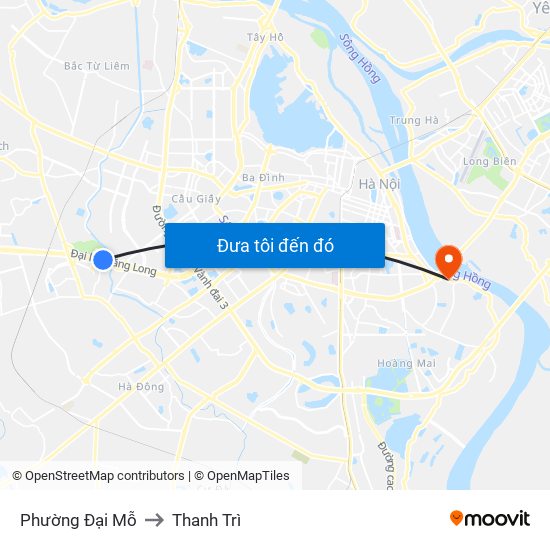 Phường Đại Mỗ to Thanh Trì map