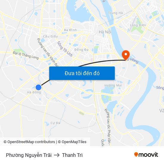 Phường Nguyễn Trãi to Thanh Trì map