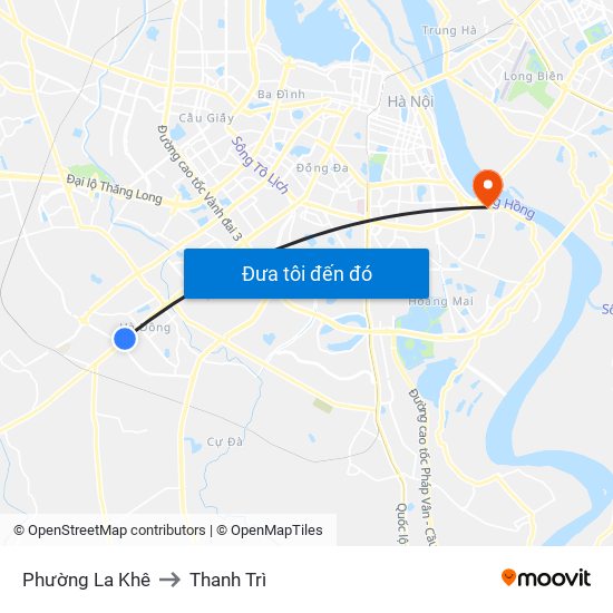 Phường La Khê to Thanh Trì map