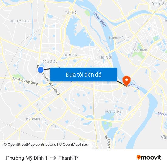 Phường Mỹ Đình 1 to Thanh Trì map