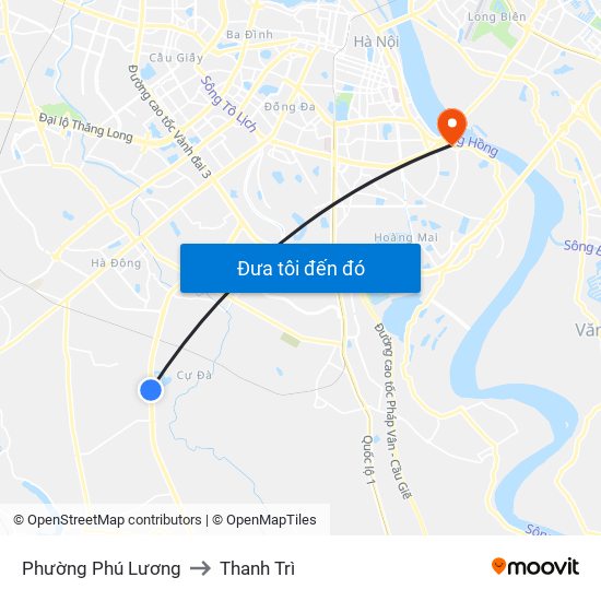 Phường Phú Lương to Thanh Trì map