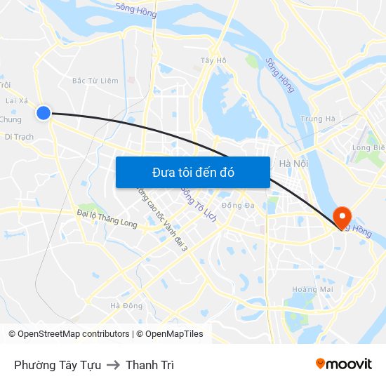 Phường Tây Tựu to Thanh Trì map