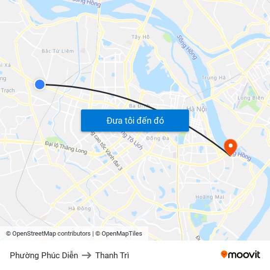 Phường Phúc Diễn to Thanh Trì map