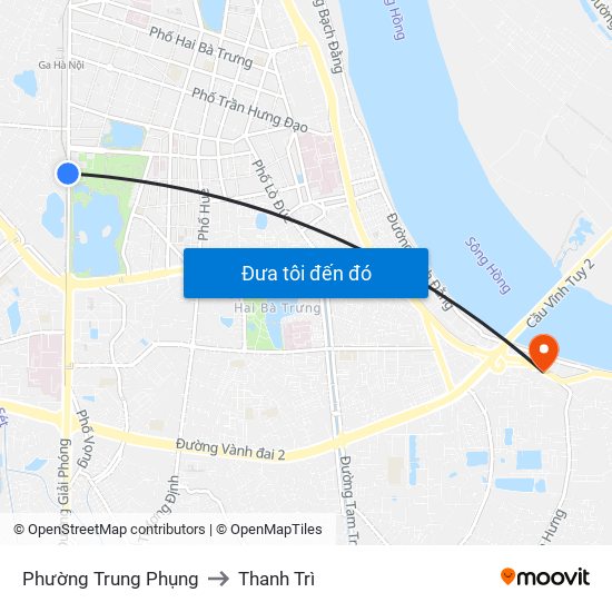 Phường Trung Phụng to Thanh Trì map