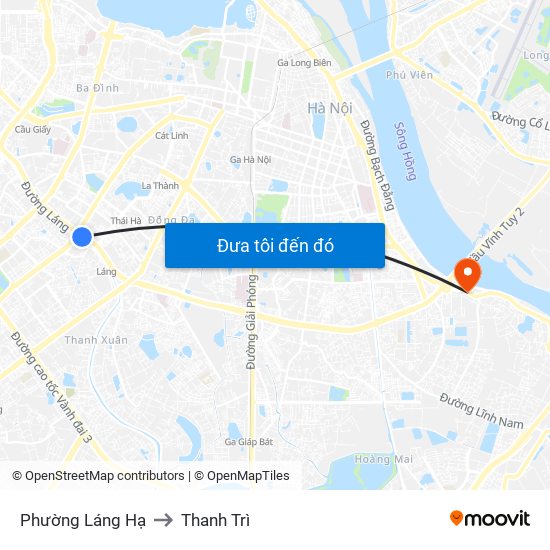 Phường Láng Hạ to Thanh Trì map