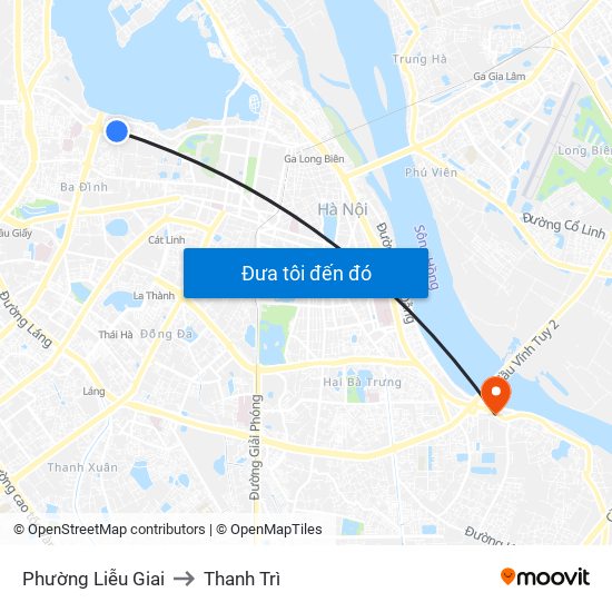 Phường Liễu Giai to Thanh Trì map