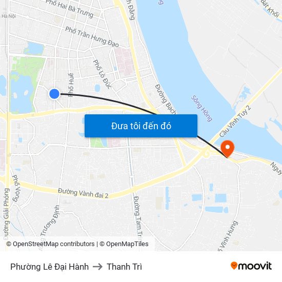 Phường Lê Đại Hành to Thanh Trì map