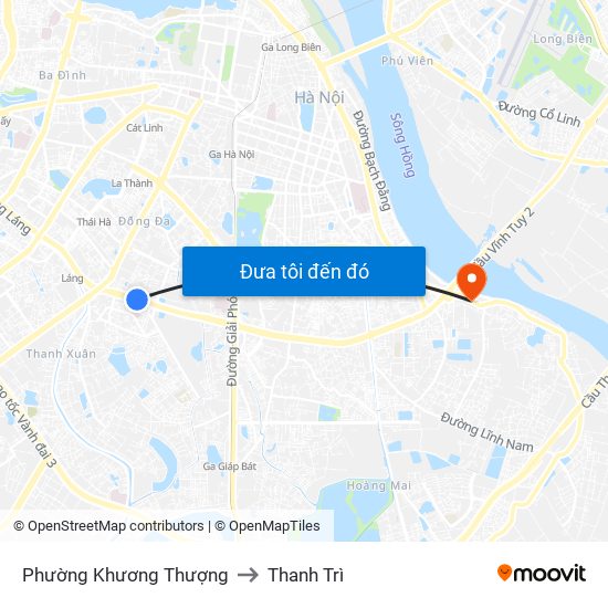 Phường Khương Thượng to Thanh Trì map