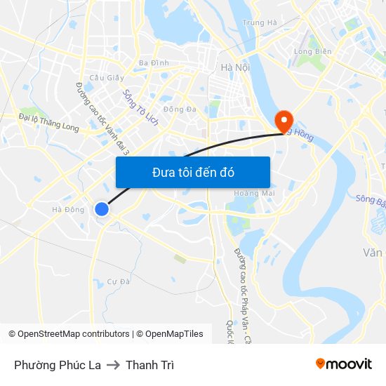 Phường Phúc La to Thanh Trì map