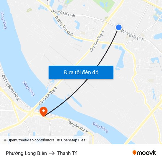 Phường Long Biên to Thanh Trì map