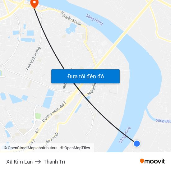 Xã Kim Lan to Thanh Trì map