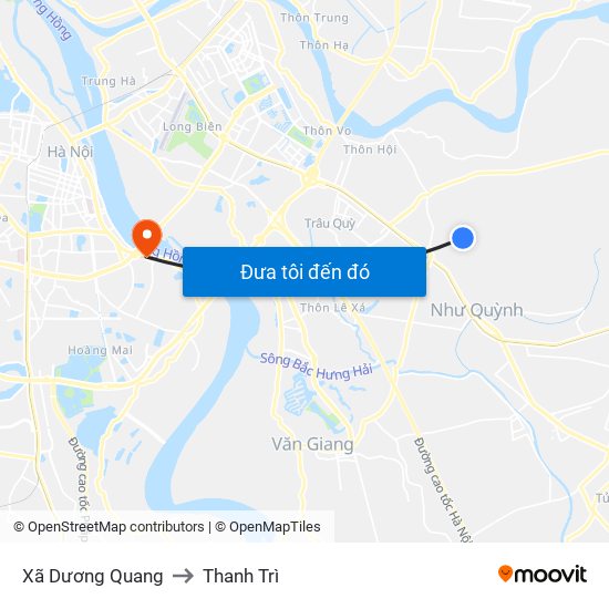 Xã Dương Quang to Thanh Trì map