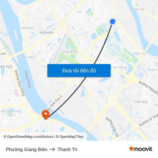 Phường Giang Biên to Thanh Trì map