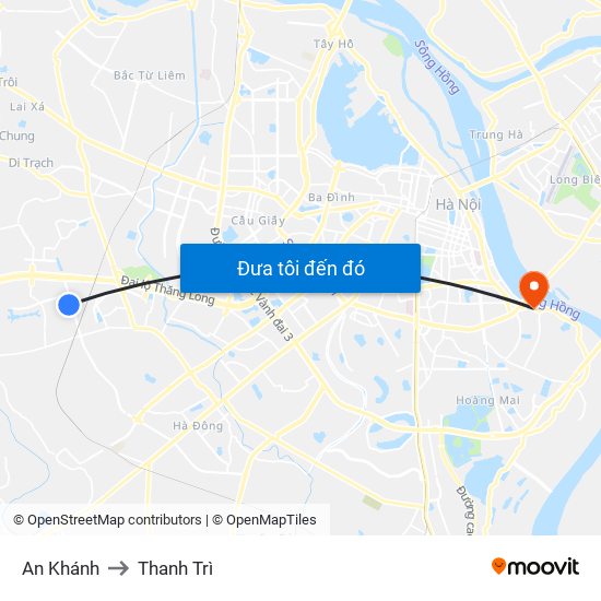 An Khánh to Thanh Trì map